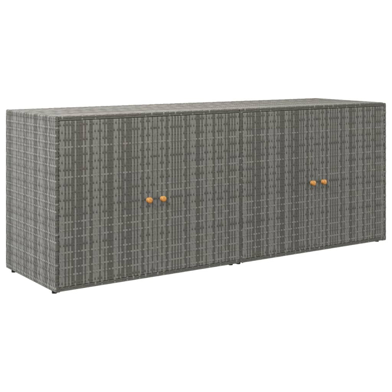 vidaXL Garden Storage Cabinet Black 100x55.5x80 cm Poly Rattan