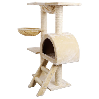 i.Pet Cat Tree 100cm Tower Scratching Post Scratcher Condo House Trees Bed Beige