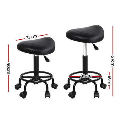 Artiss Salon Stool Saddle Swivel Chair