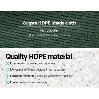 Instahut 30% Shade Cloth 3.66x20m Shadecloth Wide Heavy Duty Green
