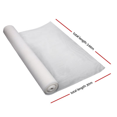 Instahut 90% Shade Cloth 3.66x30m Shadecloth Wide Heavy Duty White