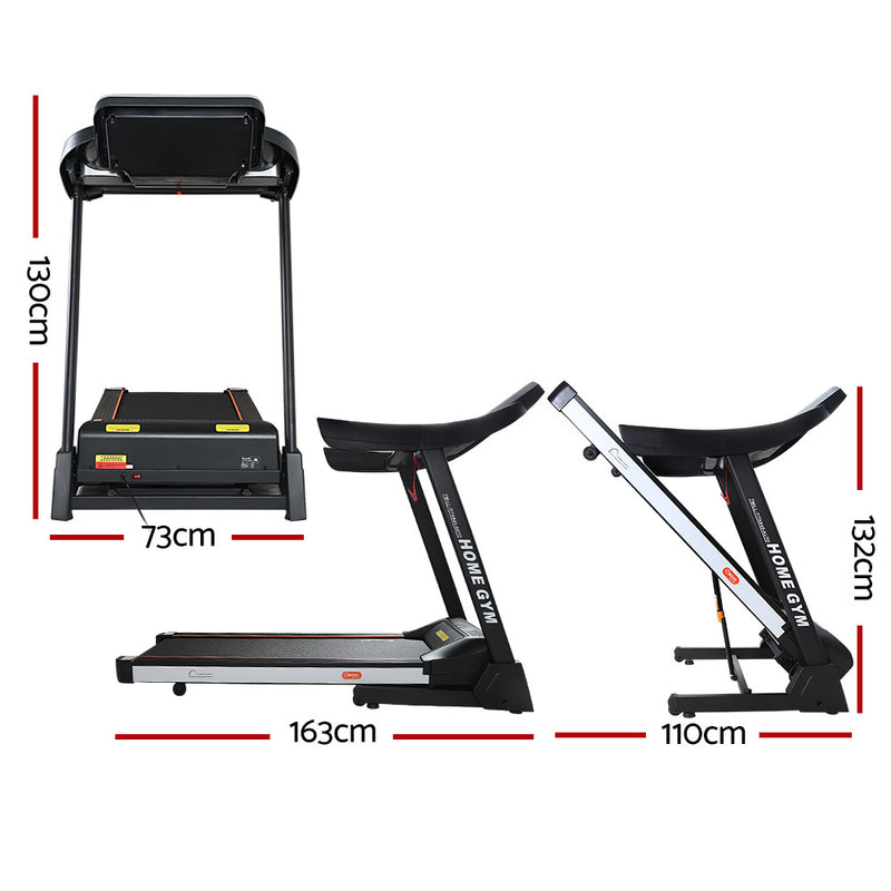 Everfit Treadmill Electric Auto Level Incline Home Gym Fitness Exercise 450mm