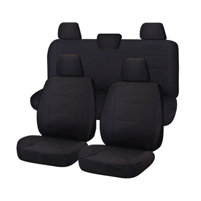 Seat Covers for TOYOTA HILUX TGN121R SERIES 03/2016 - ON DUAL CAB UTILITY FR BLACK CHALLENGER