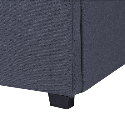 Milano Capri Luxury Gas Lift Bed Frame Base And Headboard With Storage - Queen - Charcoal