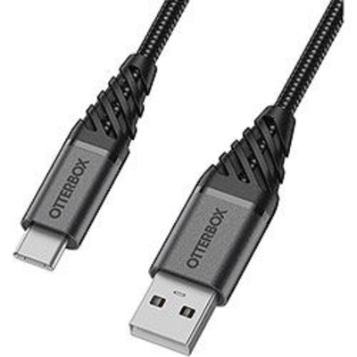 OTTERBOX USB-C to USB-A Cable 2M - Premium - Dark Ash Black  USB A to USB C  - Rugged, tough