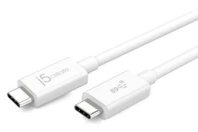 J5create JUCX01 USB-C 3.1 to USB-C 70cm Coaxial cable Speeds up to 10 Gbps SuperSpeed+ &amp 20V/5A 100W power delivery