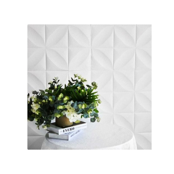 Decorative 3D Foam Wallpaper Panels white flower 10PCS