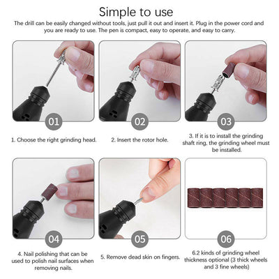 Electric Nail Drill Bits 12File Tool Set Machine Acrylic Art Manicure Pen Shaper