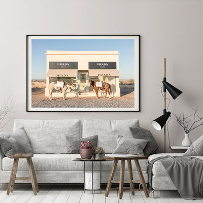 60cmx90cm Horses Fashion Black Frame Canvas Wall Art