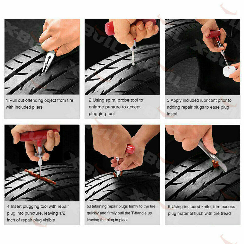 X-BULL 100PCSTire Repair Kit Tyre Puncture Motorcycle Tubeless Auto Vehicle 4x4