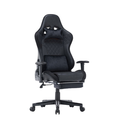 7 RGB Lights Bluetooth Speaker Gaming Chair Ergonomic Racing chair 165ԍ Reclining Gaming Seat 4D Armrest Footrest Black