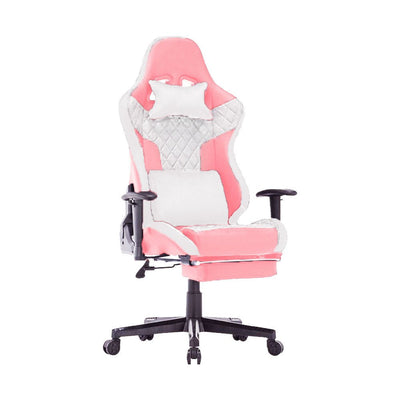 7 RGB Lights Bluetooth Speaker Gaming Chair Ergonomic Racing chair 165ԍ Reclining Gaming Seat 4D Armrest Footrest Pink White