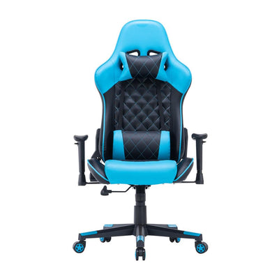 Gaming Chair Ergonomic Racing chair 165ԍ Reclining Gaming Seat 3D Armrest Footrest Blue Black