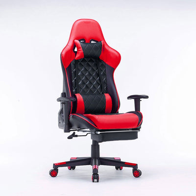 Gaming Chair Ergonomic Racing chair 165ԍ Reclining Gaming Seat 3D Armrest Footrest Red Black