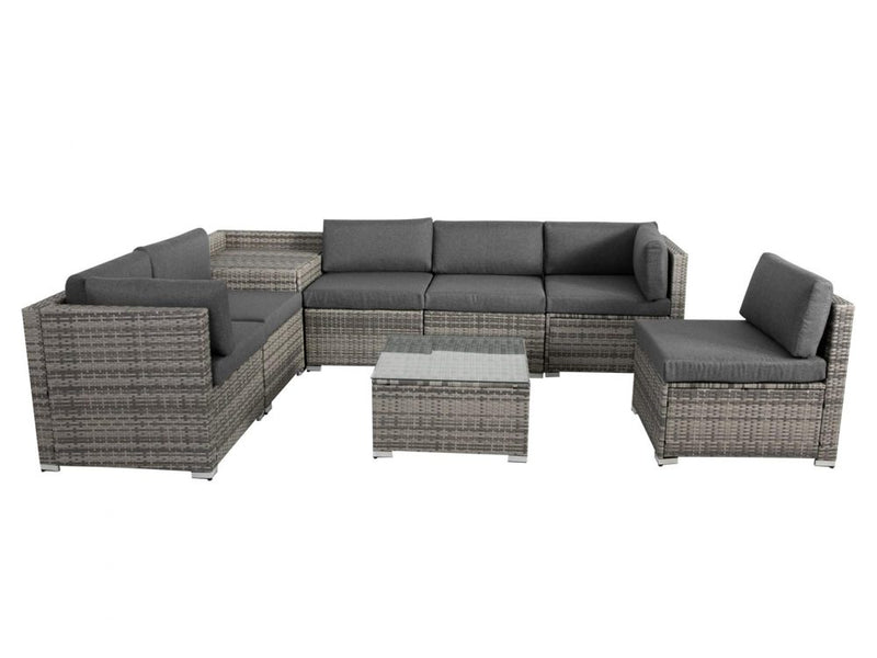 8PCS Outdoor Furniture Modular Lounge Sofa Lizard-Grey