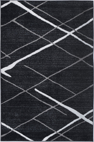 Windjana Abstract Stripe Charcoal Rug 160x230cm