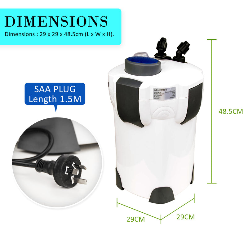 Aquarium UV Light External Canister Filter 2000L/H + Media Kit
