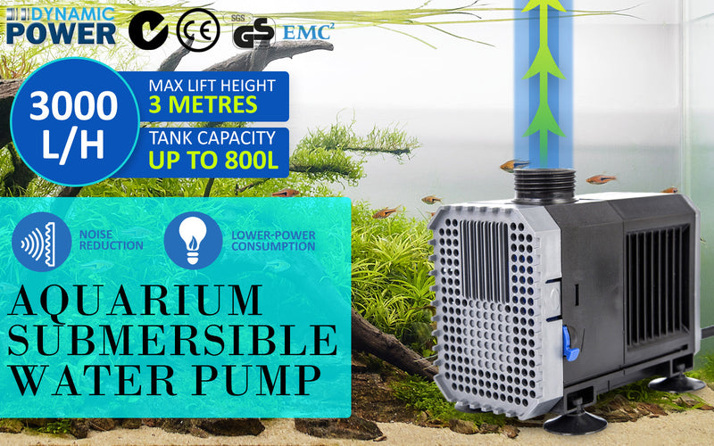 Aquarium Submersible Pond Water Pump 3000L/H 55W 3m