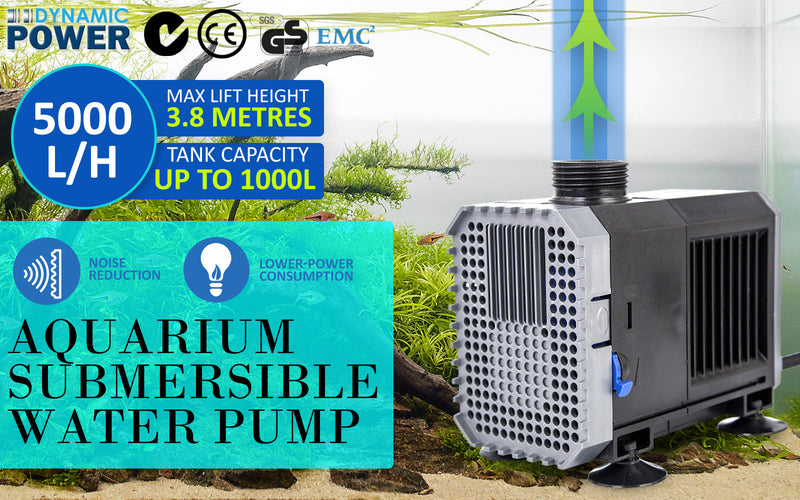 Aquarium Submersible Pond Water Pump 5000L/H 80W 3.8m