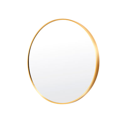 La Bella Gold Wall Mirror Round Aluminum Frame Makeup Decor Bathroom Vanity 60cm