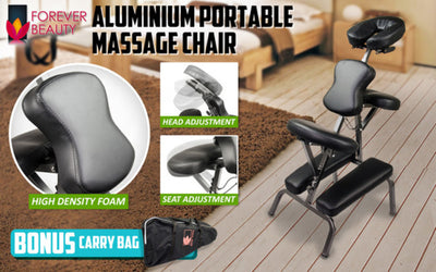 Aluminium Portable Beauty Massage Foldable Chair Table BLACK