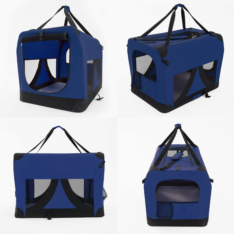 Portable Soft Dog Cage Crate Carrier XXXL BLUE