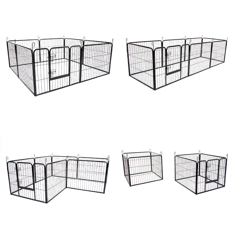 Pet Playpen Heavy Duty Foldable Dog Cage 8 Panel 31in with Cover