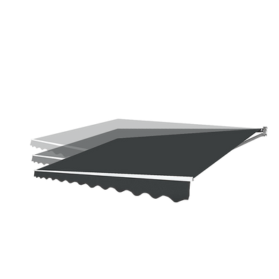 Motorised Outdoor Folding Arm Awning Retractable Sunshade Canopy Grey 4.0m x 2.5m