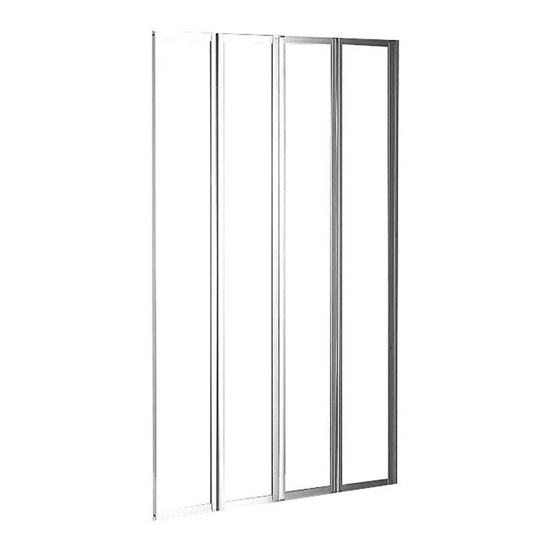 4 Fold Chrome Folding Bath Shower Screen Door Panel 1000 x 1400mm
