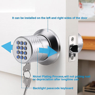 Digital Electronic Code Door Lock Keyless Entry Keypad Programmable Lock Knob
